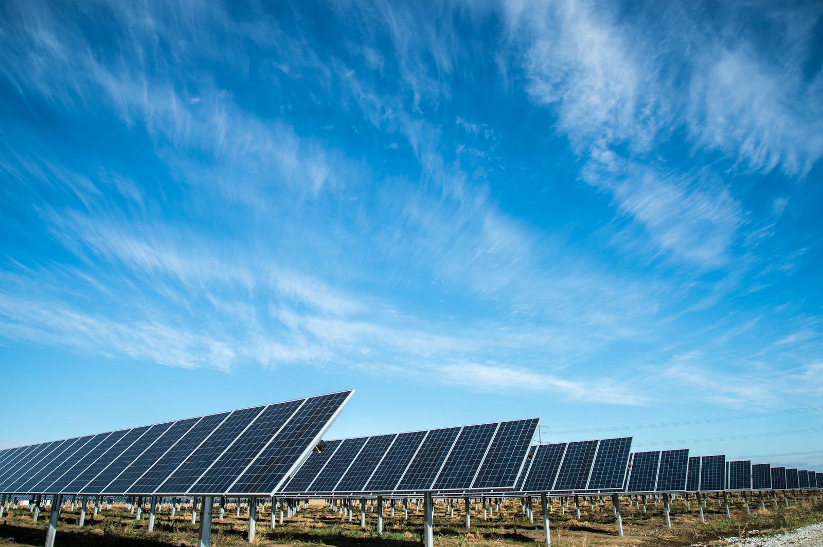 Solar panels against the sky